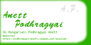 anett podhragyai business card